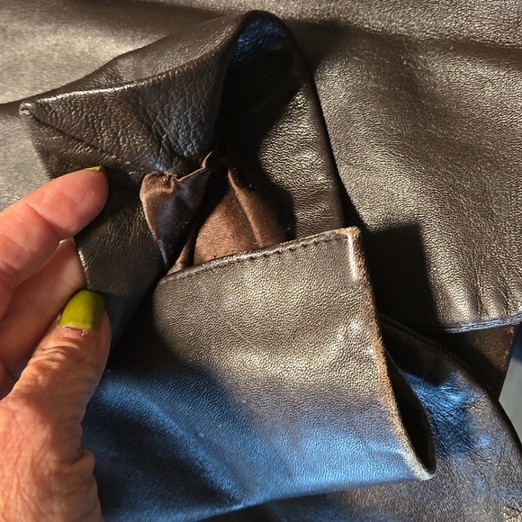 Wilsons Maxima Chocolate Brown Leather Jacket Ladies Size Large - Picture 6 of 10